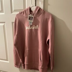 NWTS Superior quality hoodie.  BUBULEH   LARGE 100% cotton-medium rose pink!